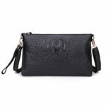 Women's Handbags Split Leather Fashion Alligator Pattern Clutch Bags