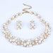 Fashion Pearl Jewelry Sets Women Gold Crystal Pearl Earrings Necklace Jewelry