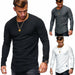 New Fashion Men's Round Neck Slim Solid Color Long-sleeved Striped Fold Raglan T-shirt - Atom Oracle