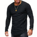 New Fashion Men's Round Neck Slim Solid Color Long-sleeved Striped Fold Raglan T-shirt - Atom Oracle