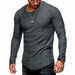 New Fashion Men's Round Neck Slim Solid Color Long-sleeved Striped Fold Raglan T-shirt - Atom Oracle