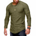 New Fashion Men's Round Neck Slim Solid Color Long-sleeved Striped Fold Raglan T-shirt - Atom Oracle