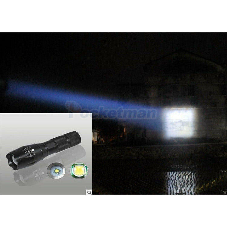 cree xm-l t6 led rechargeable flashlight torch LED Rechargeable Flashlight Pocketman XML T6 linterna torch 4000 lumens 18650 Battery Outdoor Camping Powerful LED Flashlight Type A
