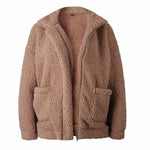 Elegant Faux Fur Coat Women Winter Soft Zipper Jacket Overcoat Casual Outwear - Atom Oracle