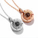 Rose Gold Silver 100 Languages I Love You Projection Pendant Necklace - Atom Oracle