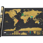 Deluxe Black Gold Scratch Off World Map For Home School Office - Atom Oracle