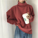 Women Sweater Casual Loose Turtleneck Long Sleeve Crocheted Pullovers Street-wear - Atom Oracle