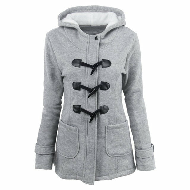 Winter Jacket Women Hooded Winter Fashion Button Coats | Atom Oracle