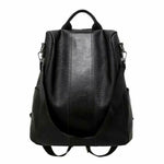 Women Anti-Theft Classic Backpack PU Leather Solid Color Fashion Shoulder Bag - Atom Oracle